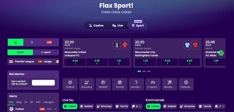 Flax Sport odds