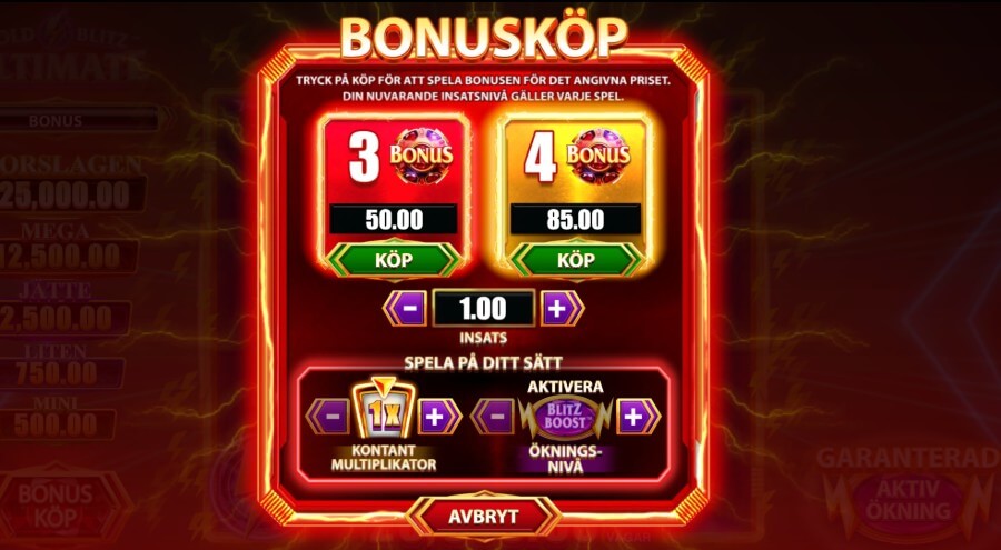 Bonusköpfunktion hos Gold Blitz Ultimate