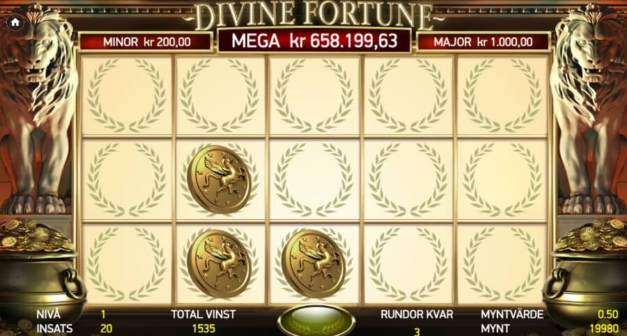 Jackpottspelet i Divine Fortune slot.