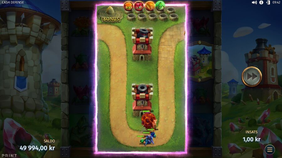 Tower defense-funktionen från Cash Defense.