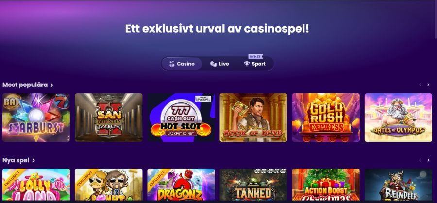 Slots hos Flax Casino