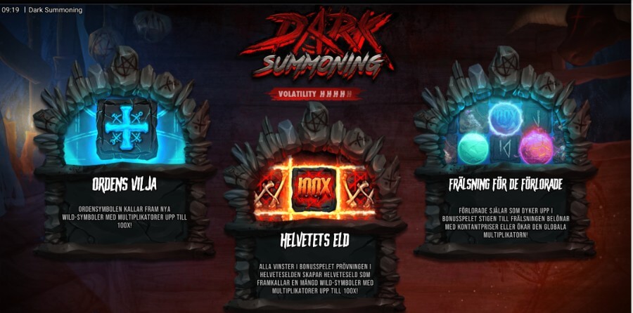 Funktioner i Dark Summoning slot