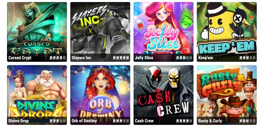 Slots från Hacksaw Gamings spelportfolio.