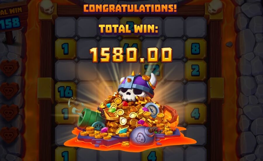 Högvinst i Bone Raiders slot