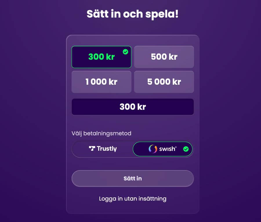 Sätt in och spela på Flax Casino