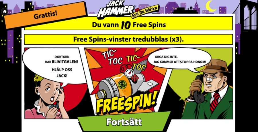 Free spins Jack Hammer slot 