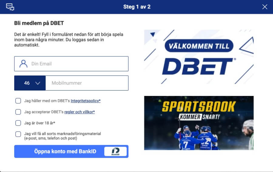 Bli medlem hos Dbet Casino