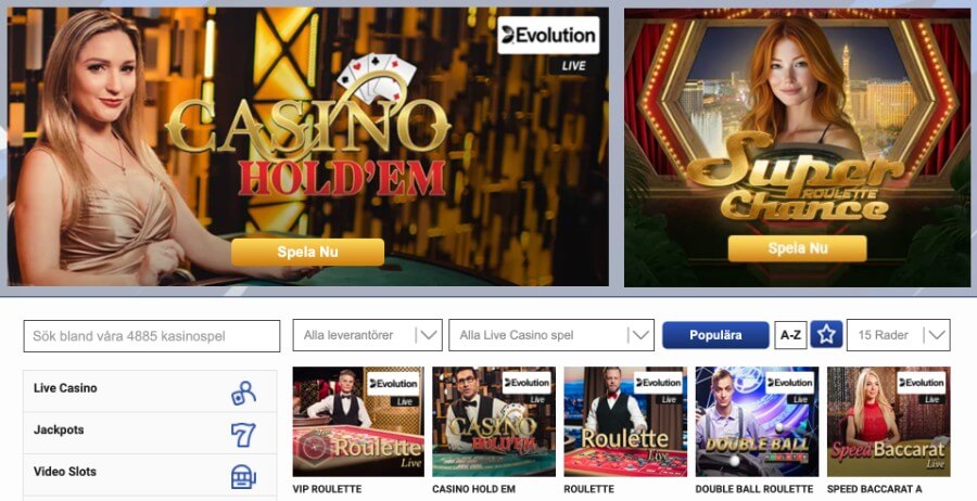 Live Casino hos Dbet