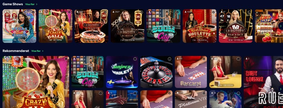 Hajper Live casino