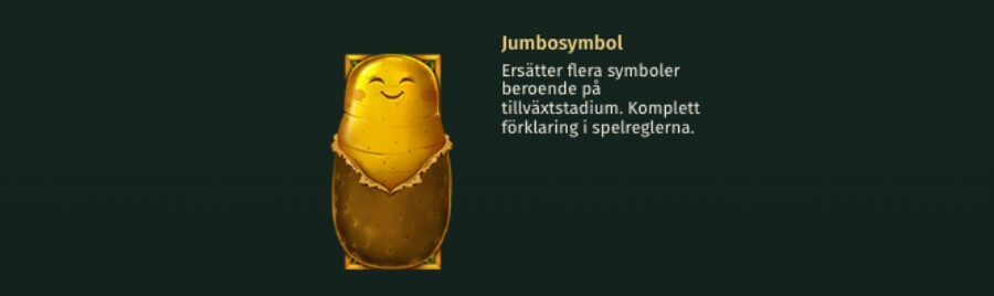 Jumbosymbol från Royal Potato i form av en avlång potatis.