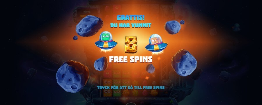 Free spin meny från Space Miners.