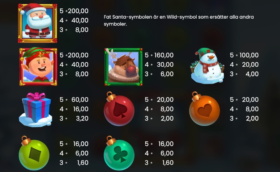 Symboler i Fat Santa slot