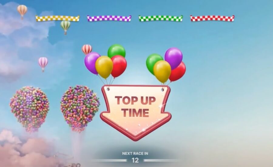 Top Up-fasen i Balloon Race Live